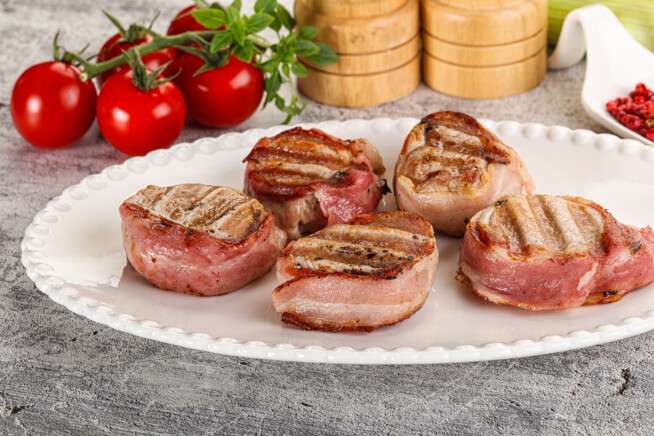 Tournedos de poulet bardé de bacon